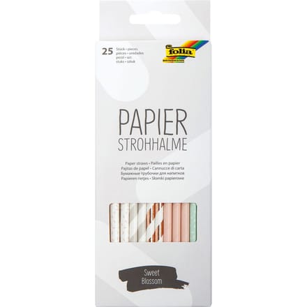Papieren rietjes, 25 stuks - Pastell