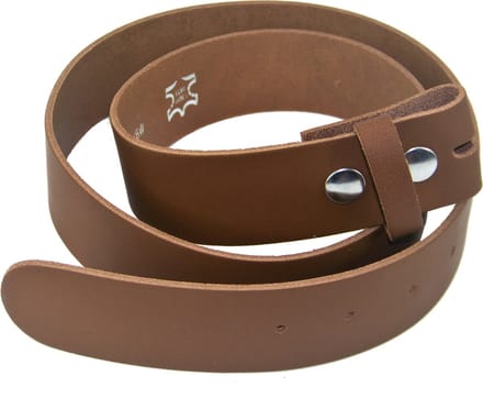 Leren wisselriem zonder gesp, Cognac, taillemaat 95 cm.