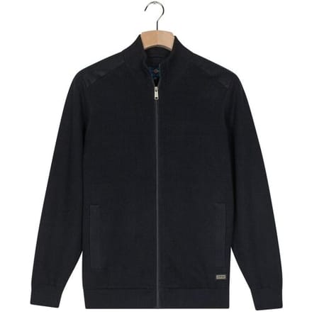 Baileys Vest Cotton Cashmere Lined Cardigan Zip Structure Knit Navy / male