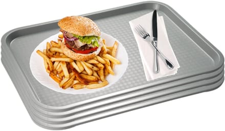 APS Fast Food Serveertablet - Breukbestendig - Vaatwasserbestendig - Grijs - 45x35.5cm - Set van 4