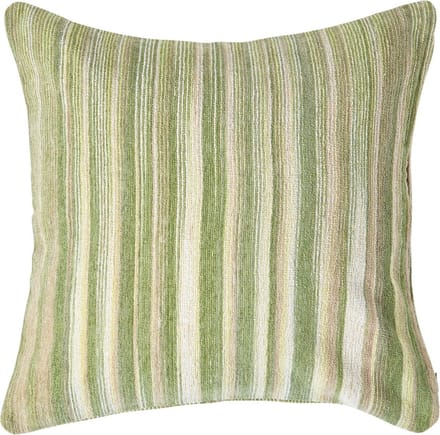 Homescapes Groen Gestreept Chenille Kussenhoes 45 x 45 cm