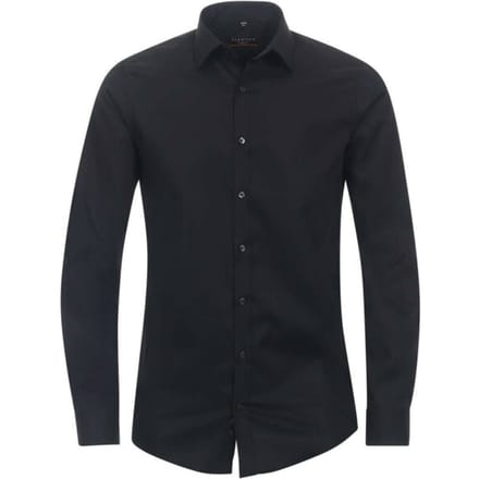 Redmond slim fit overhemd - popeline - zwart