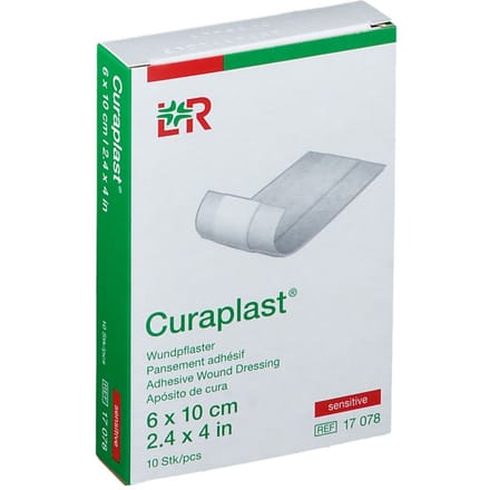 Curaplast Sensitive wondpleister 10cm x 6cm 10 Stuks