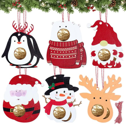 Dailygoods- Kerstgeschenkdoosjes 12 stuks - Houten Kerstdecoratie