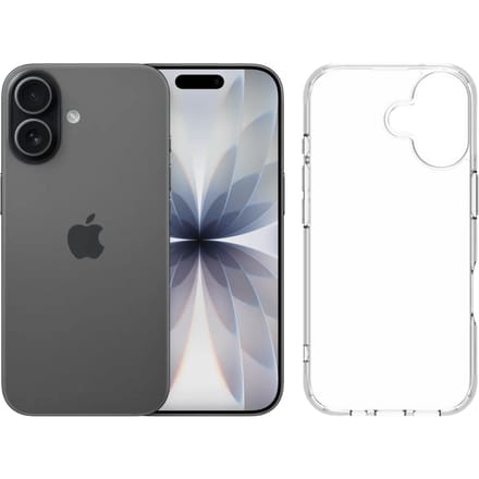 Apple iPhone 17 512GB Zwart + BlueBuilt Protective Back Cover Transparant