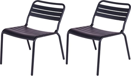 MaximaVida metalen loungestoel Max zwart - doos per 2 stuks