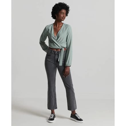 Superdry Studios Textured T-shirt Met Lange Mouwen Grijs 2XS Vrouw