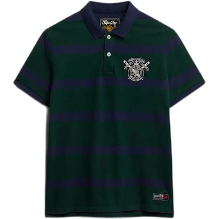 Superdry Crest Stripe Korte Mouw Poloshirt Groen S Man
