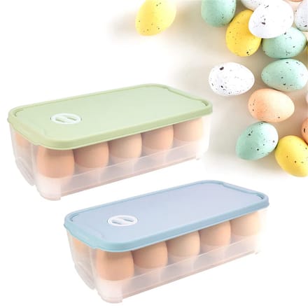 Ynkkvre-Set van 2 Eierdozen voor 10 Eieren – Plastic Eieropbergdoos met Deksel – Eierhouder voor Koelkast en Transport