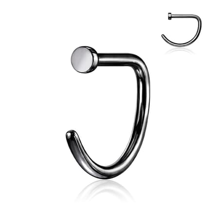 Piercing titanium D-shape 0.8x10 - zwart - LMPiercings