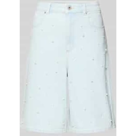 Bermuda’s in denimlook met parels