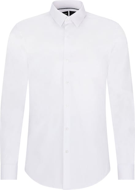 BOSS P-ray-s slim fit overhemd - popeline - wit - Strijkvriendelijk - Boordmaat: 44