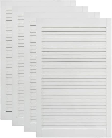 Houten Lamellen Deuren - Kastdeuren Set - Interieur Afscheiding - Massief Dennenhout - 99x59 cm - Wit