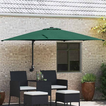 vidaXL - Tuinparasol - 248,5 - x - 247,5 - x - 160 - cm - Polyester - en - Staal - Groen