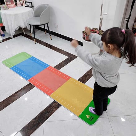 Verspringmat met meting - Oefenmat springen - Indoor training - Dubbelzijdig antislip - 170/270 cm bereik - Multicolor
