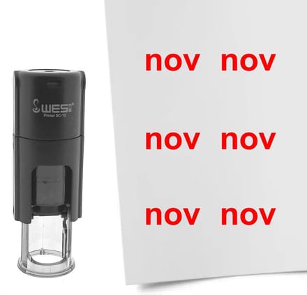 CombiCraft Stempel maand november 10mm rond rode inkt - per 1 stuk