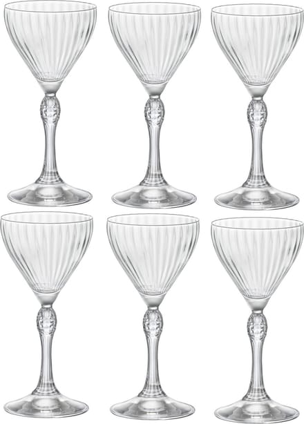 ​Bormioli Rocco Likeurglazen America 20's - 140 ml - Set van 6 Glazen / Digestiefglazen - Vintage Jaren '20 Design - Kristalhelder Glaswerk - Duurzaam & Vaatwasserbestendig voor Likeuren en Sterke Dranken​