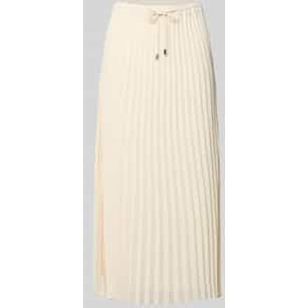 Plissé Midi Rok in Mousseline met Koord Dames COMMA