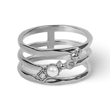 Zilveren ring/zoetwater parel/bling-it/Maat 62/19.75mm