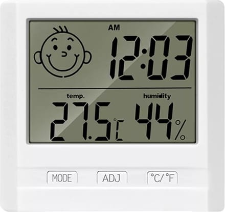 Buitenthermometer - Thermo Hygro - Comfort Binnen - Comfort Zone Indicator - 8.2x7.2x2cm - Wit