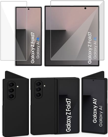 ChiGuard Hoesje & Screenprotector geschikt voor Samsung Galaxy Z Fold 7 - Case - Zwart