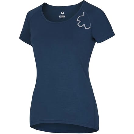 Ocun Bamboo T-shirt Met Korte Mouwen Blauw S Vrouw