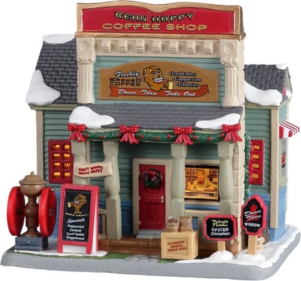Lemax - Bean Happy Coffee Shop, B/o Led - Kersthuisjes & Kerstdorpen