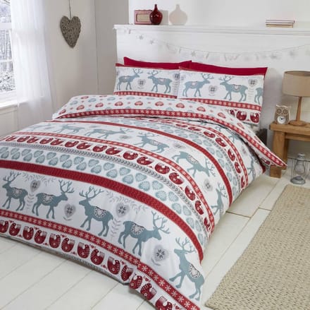 100% geborsteld katoen flanel dekbedovertrek en 2 kussensloop beddengoed set rood/veelkleurig, kingsize