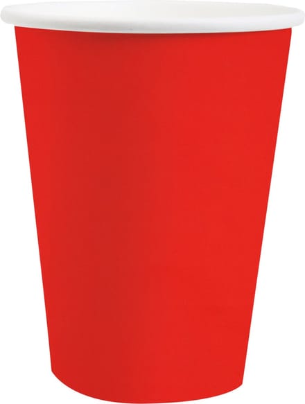 Santex feest/verjaardag bekertjes - 10x stuks - karton - rood - 270 ml