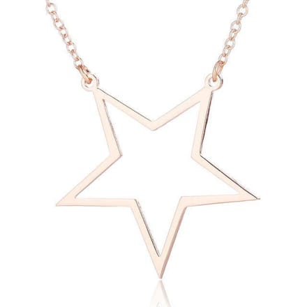 24/7 Jewelry Collection Ster Ketting - Open - Rosé Goudkleurig