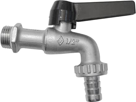 Kogelkraan 1/2 Inch (DN10) PN16 met Rubberen Houder en Aluminium Hendel