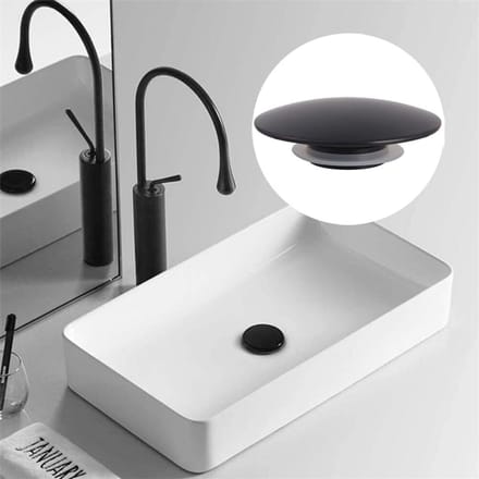 Zwarte Matte Pop-Up Wastafelstop voor Keuken en Badkamer
