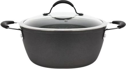 Ferveo Dura Braadpan met Deksel - 28cm - Zwart - Inductie