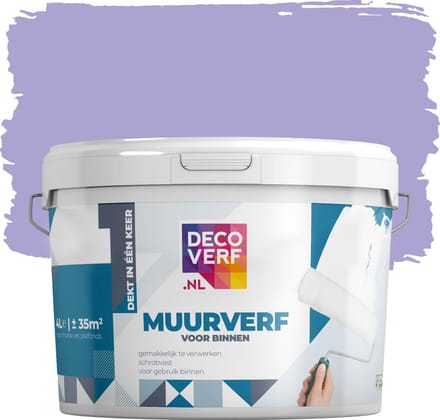 Decoverf muurverf mat lila, 4L