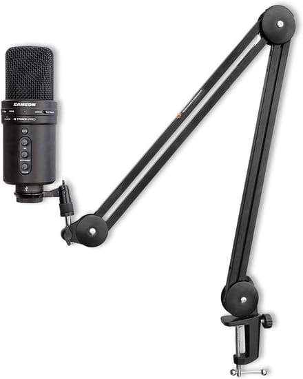 USB Studio Microfoon met Instrumentingang en Ingebouwde Audio-interface + Flexibele Microfoonarm