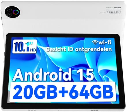 Hotlight - Android 15 Tablet - 10.1 inch - 20(3+17)GB RAM/64GB ROM– 5000mAh - Wit