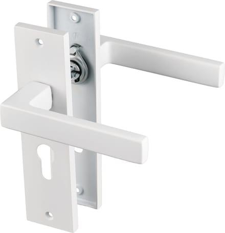 Arezzo - Wit Deurbeslag - Cilindergat - Recht Kort Schild - PC 55mm