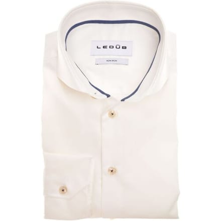 Ledûb Overhemd Elegant Cream Antiekwit-Blauw / male
