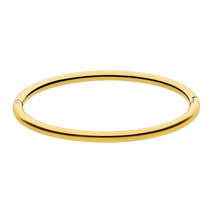 Lucardi Dames Stalen goldplated bangle - Armband - Staal - Goud - 62 dm
