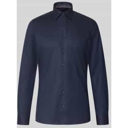 OLYMP Level Five Overhemd, Body Fit, Kent, Marineblauw