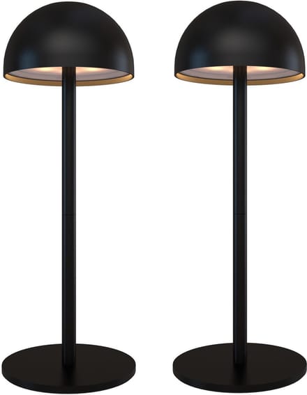 Ledvion - 2x Oplaadbare Tafellamp Vita - LED - Zwart - Dimbaar - IP54 - USB