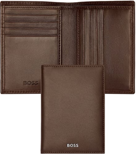 HUGO BOSS Leren Kaarthoes Classic Smooth Card Case Brown Bruine