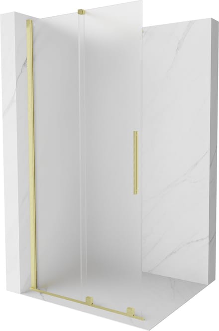 Mexen Velar schuifbare inloopdouchewand 70 x 200 , mat 8 mm, goud geborsteld - 871-070-000-33-55
