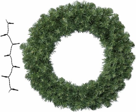 Verlichte kerstkrans - D50 cm - helder witte LED lampjes