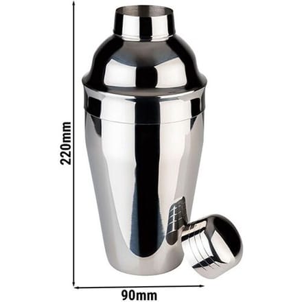 GGM Gastro (6 Stück) Shaker - CLASSIC - Edelstahl - 0,5 Liter