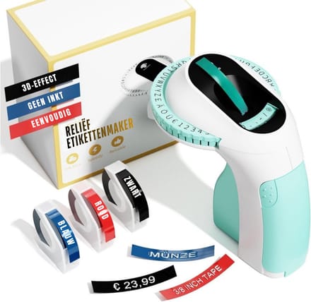 RWB® Labelmaker - Laberprinter - Draagbare Laberprinter - 3 Kleuren Printape - Compact - Groen - 5cm x 5cm x 5cm