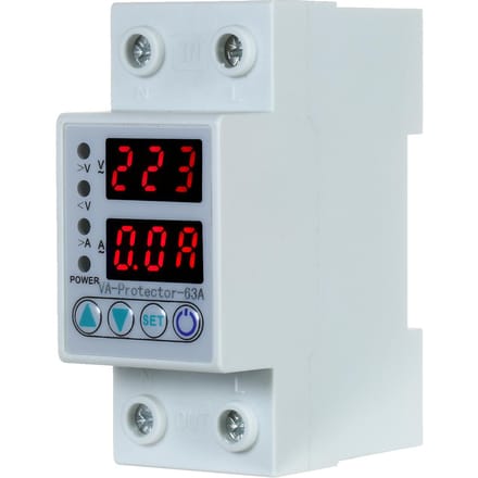 63A 220V Din-rail instelbare overspannings- en onderspanningsbeveiligingsapparaatbeveiligingsrelais wit