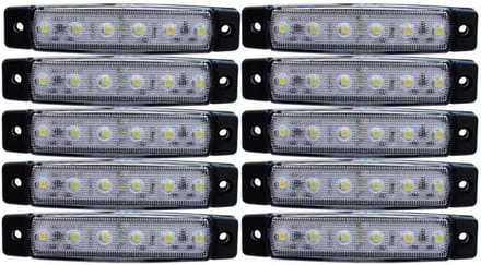 LED Achterlichten - Vrachtwagen Lampen - Veiligheid Zichtbaarheid - 12 Volt Set - 10 Stuks - Wit
