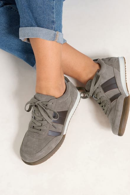 Yours Bruine Sneakers Met Zigzagdetail In Brede Epasvormsize 39E