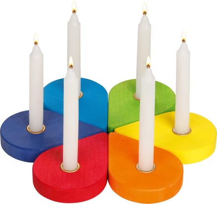 Goki Evolution: VERJAARDAGSKRANS, 6-delig, blokjes 9,3x6,5x1,5cm, hout